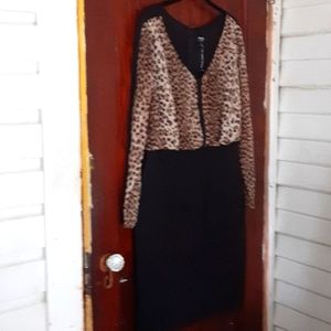 Nicole by Nicole Miller sz 14 chiffon top black bottom NWT